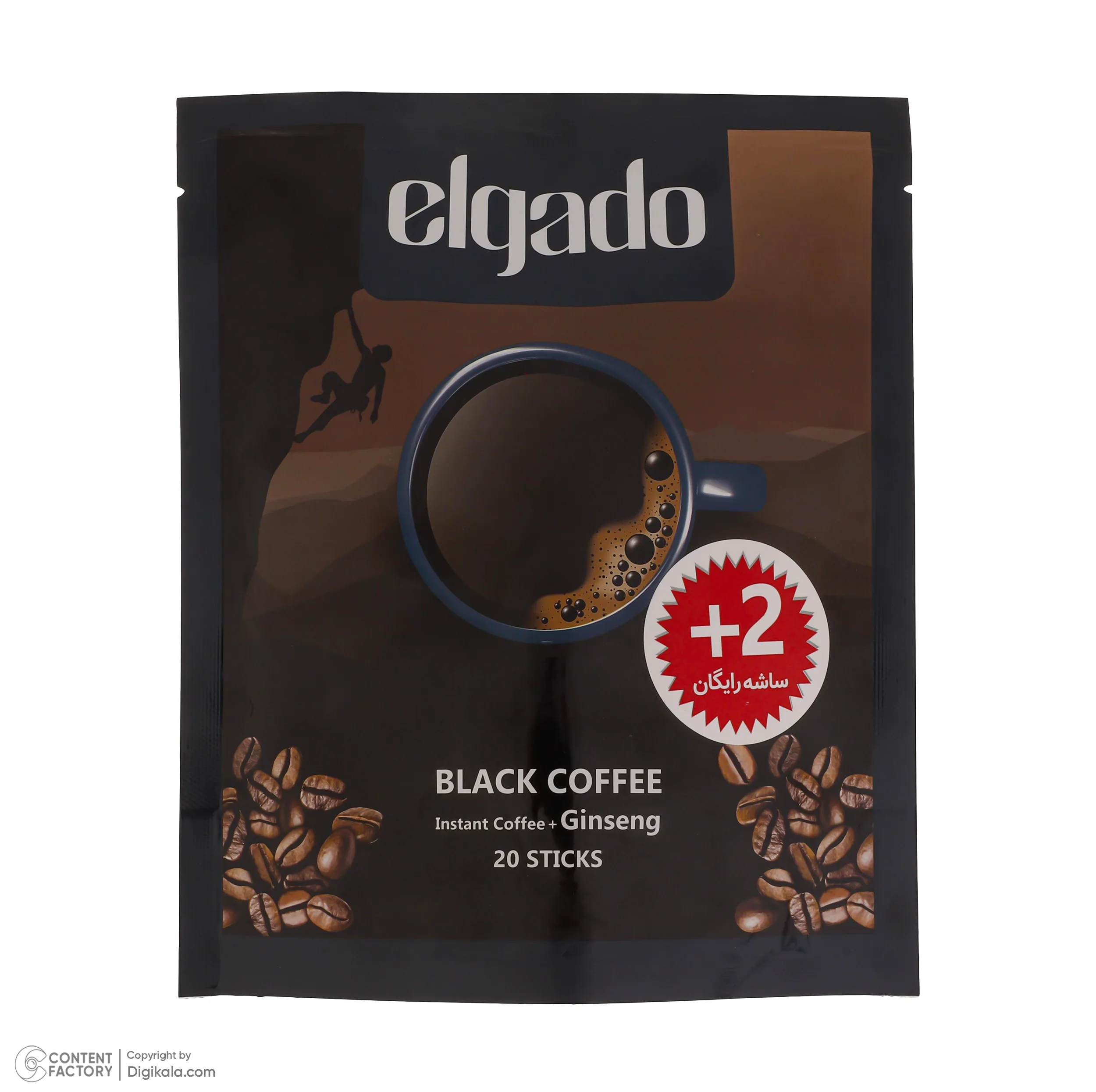 قهوه فوری الگادو حاوی جینسینگ الگادو - 2.5 گرم بسته 20 عددی