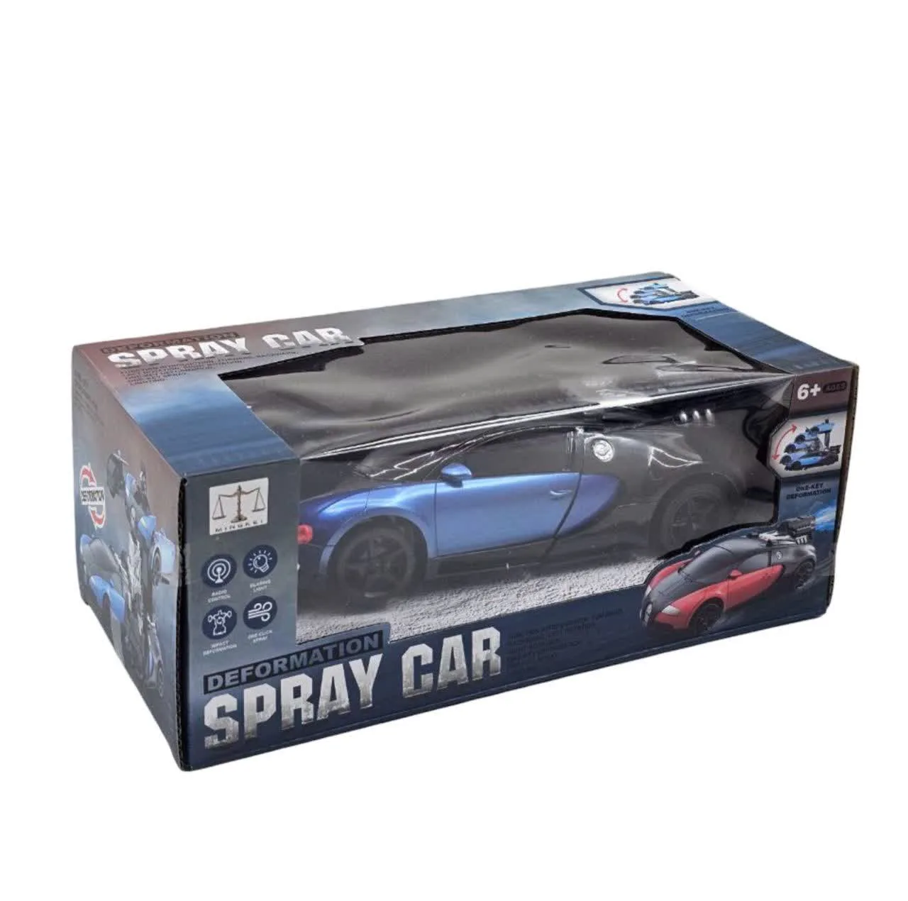 ماشین بازی کنترلی ناب سل مدل بوگاتی شارژی تبدیل شونده دودزا چراغدار Bugatti rechargeable remote control game machine with smoke and lights