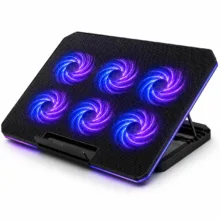 پایه خنک‌کننده لپ‌تاپ لوتوس مدل GF216-RGB-MOBILE STAND دارای شش عدد فن مناسب برای لپ تاپ‌های 14 تا 17 اینچی