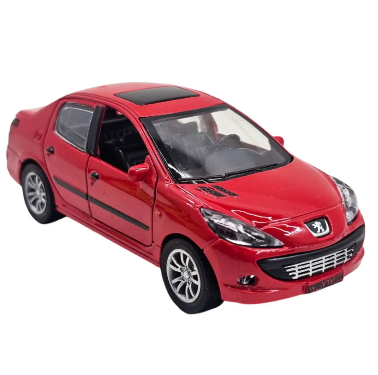 ماشین بازی ناب سل مدل پژو 207 فلزی موزیکال چراغدار عقب کش کد Peugeot 207 metallic musical with pull-back lights