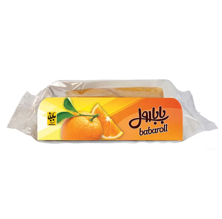 کیک بابارول پرتقالی بابانا - 70 گرم بسته 24 عددی