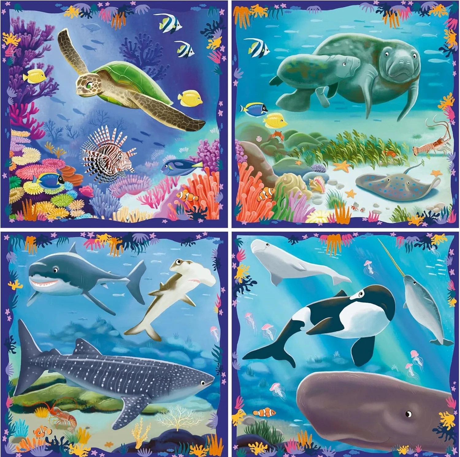 پازل راونزبرگر مدل Ocean Life کد 12004004 مجموعه 4 عددی مناسب برای 5 سال به بالا