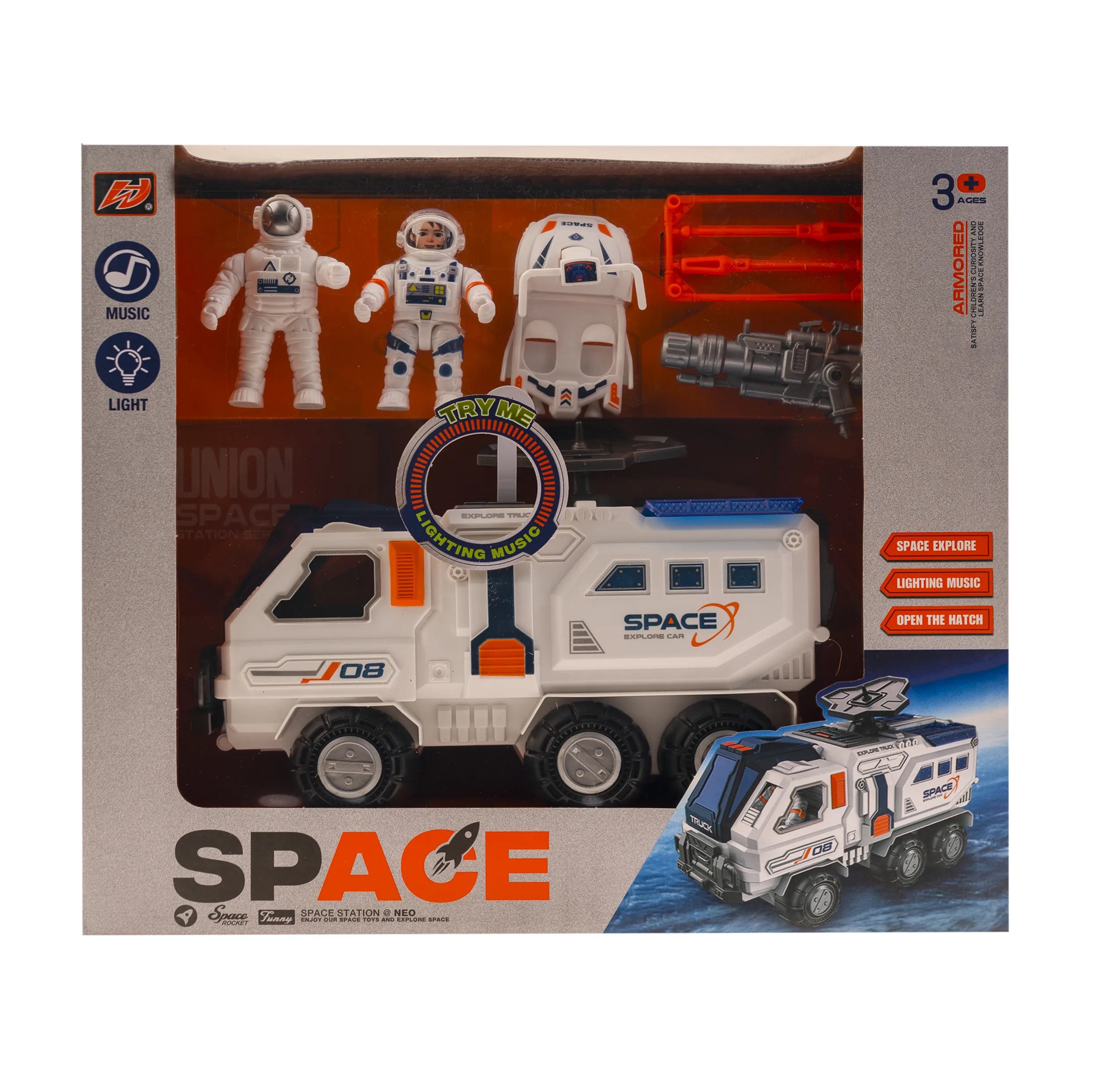 اسباب بازی طرح کامیون فضایی و فضانورد مدل space explore truck کد H -204
