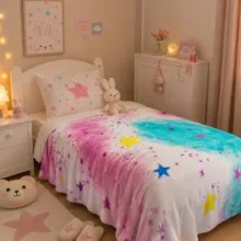 پتو مسافرتی 1 نفره مدل ستاره آبرنگی سایز 200x160 سانتی‌متر