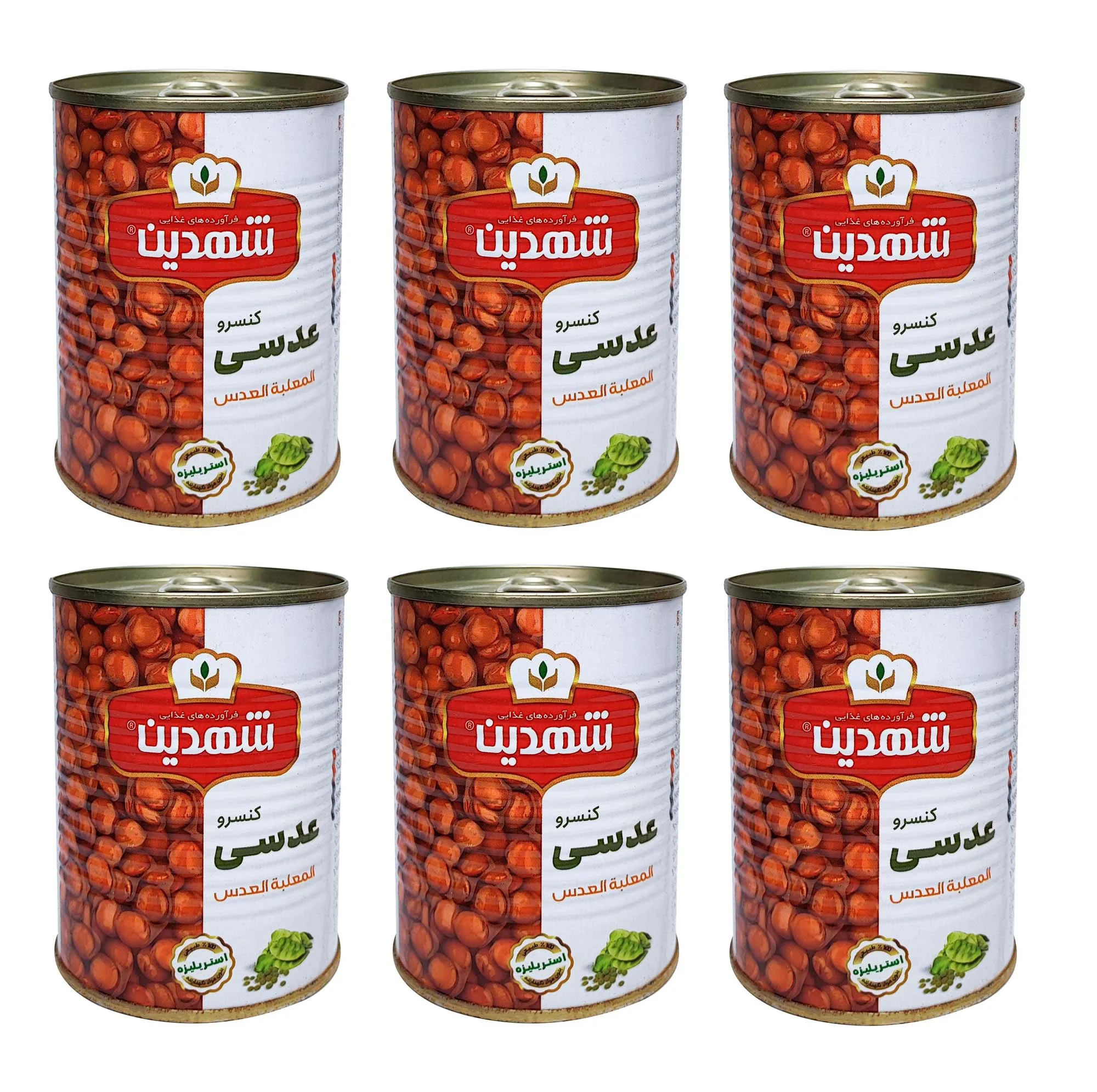 کنسرو عدسی شهدین - 370 گرم بسته 6 عددی