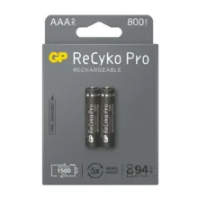 باتری لیتیومی قابل شارژ جی‌پی مدل ReCyco PRO 800 ظرفیت 800 میلی‌آمپرساعت بسته دو عددی