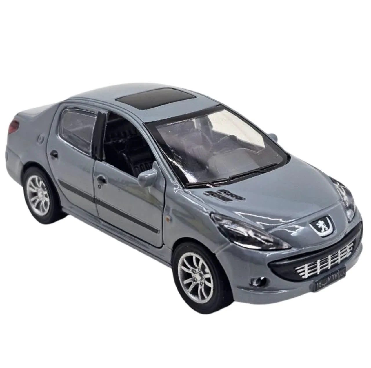 ماشین بازی ناب سل مدل پژو 207 فلزی موزیکال چراغدار عقب کش کد Peugeot 207 metallic musical with pull-back lights