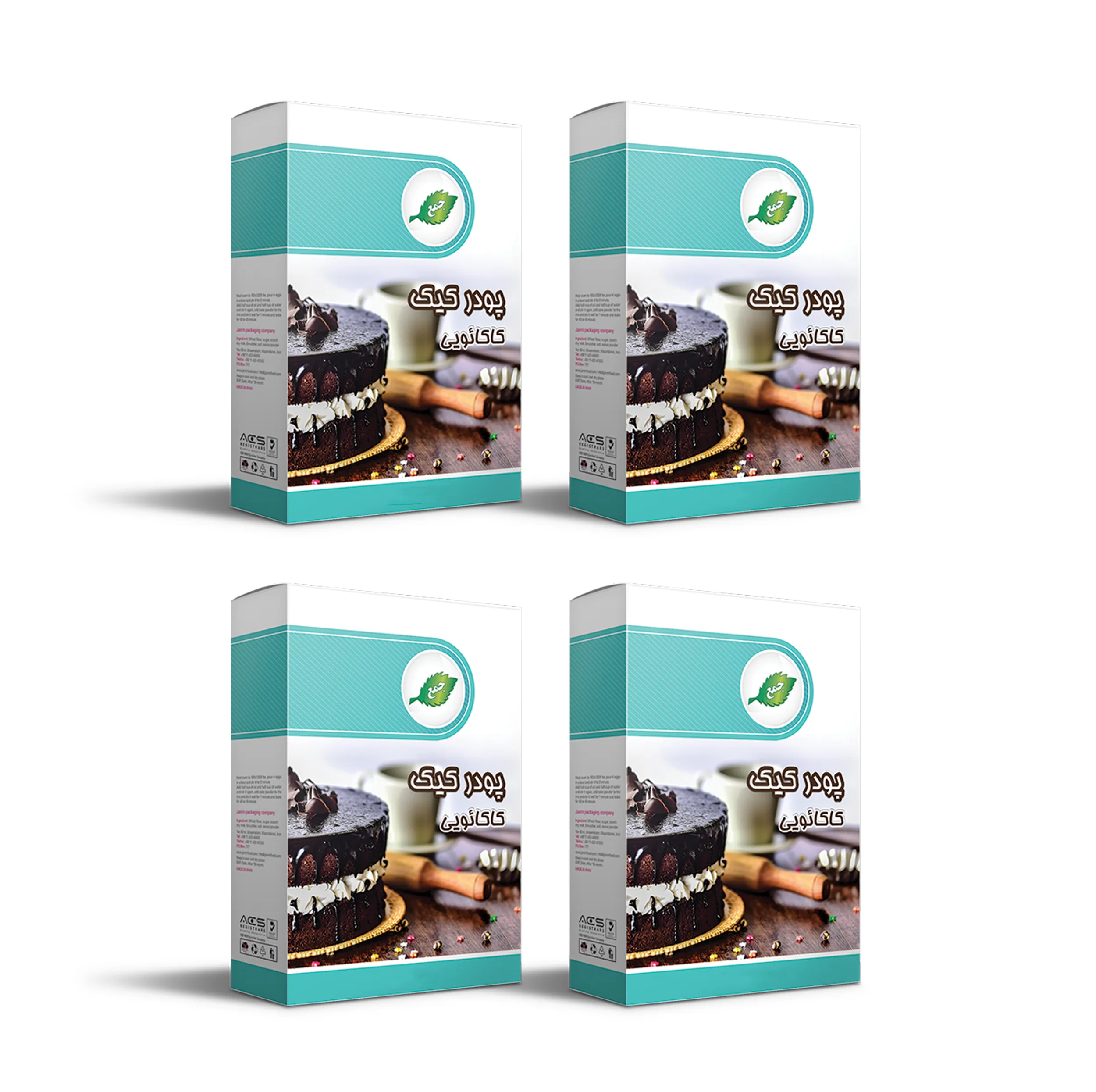 پودر کیک کاکائو جمع - 500 گرم بسته 4 عددی