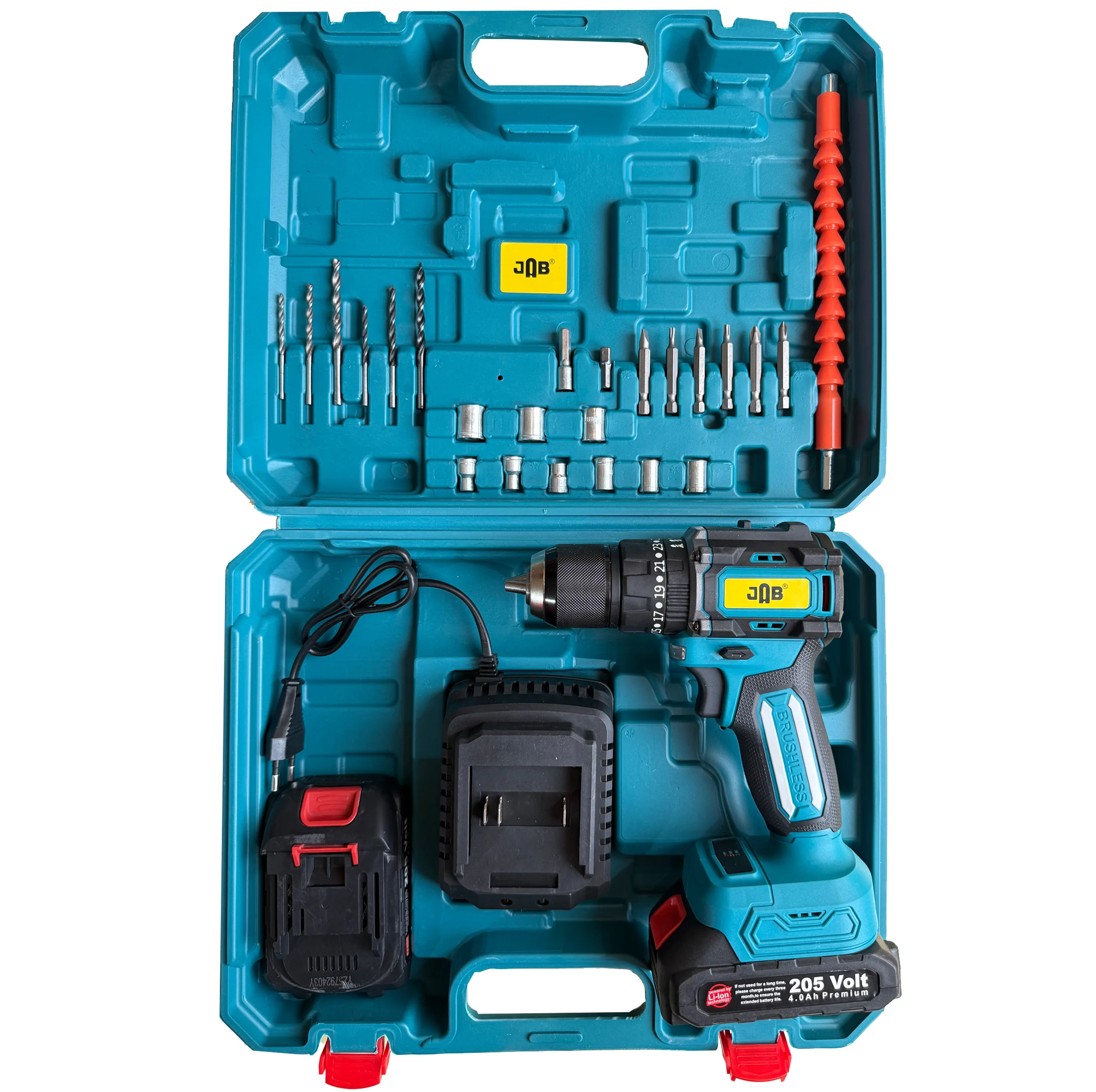 دریل پیچ گوشتی شارژی چکشی سایز 10 میلیمتر 205 ولت جاب مدل JB-205 GTX