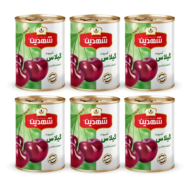 کمپوت گیلاس شهدین - 370 گرم بسته 6 عددی