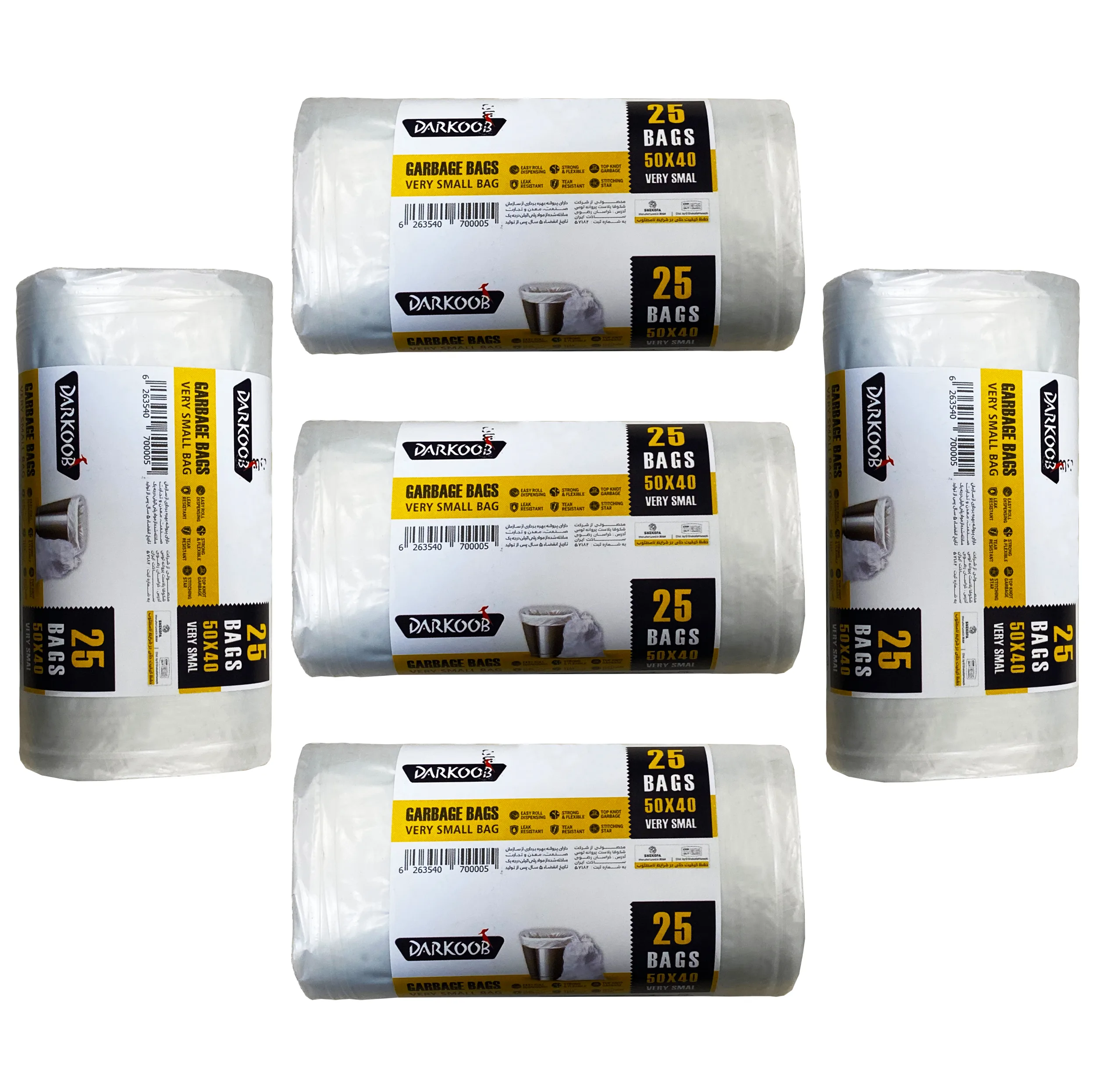 کیسه زباله دارکوب مدل small پنج بسته 25 عددی