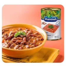 کنسرو لوبیا چیتی با سس گوجه فرنگی شامینه - 350 گرم بسته 4عددی