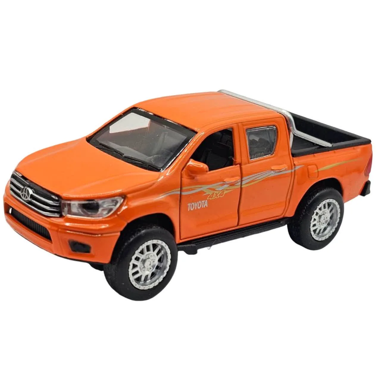 ماشین بازی ناب سل مدل تویوتا هایلوکس دو کابین فلزی چراغدار موزیکال کد Toyota Hilux Double Cab Metal with Lights& Musical