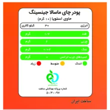چای ماسالا با جینسینگ تشریفاتی بدون شکر و شیرین شده استویا پپتینا بسته 20 عددی