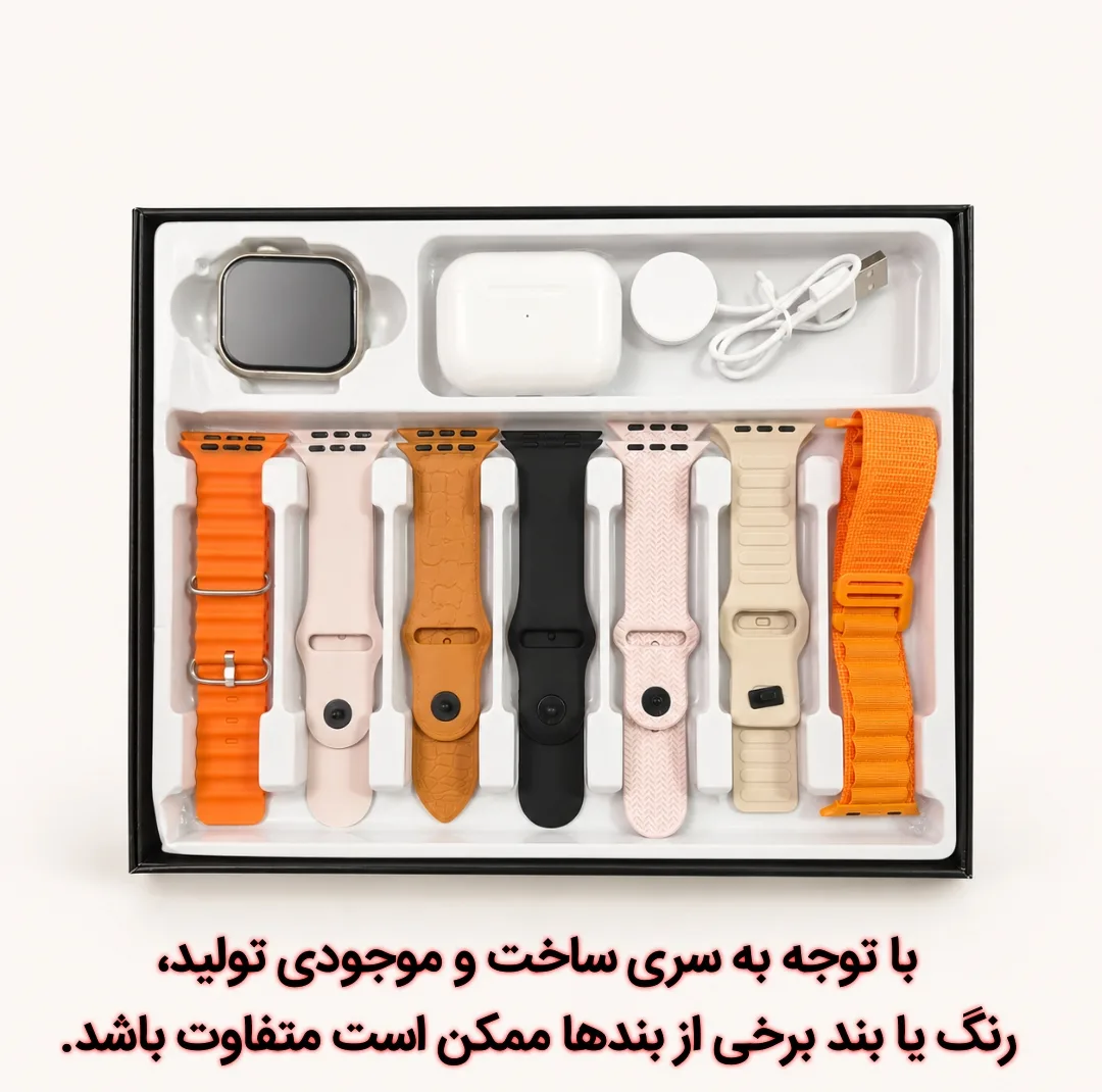 ساعت هوشمند 46 میلی متری واچ ایکس مدل 7in1 با بند سیلیکونی به همراه هدفون بلوتوثی