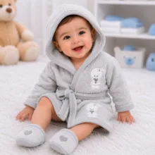 ست 5 تکه حوله نوزاد مادرکر مدل خرگوش قلبی کد B-0002 سایز 45x34 سانتی‌متر
