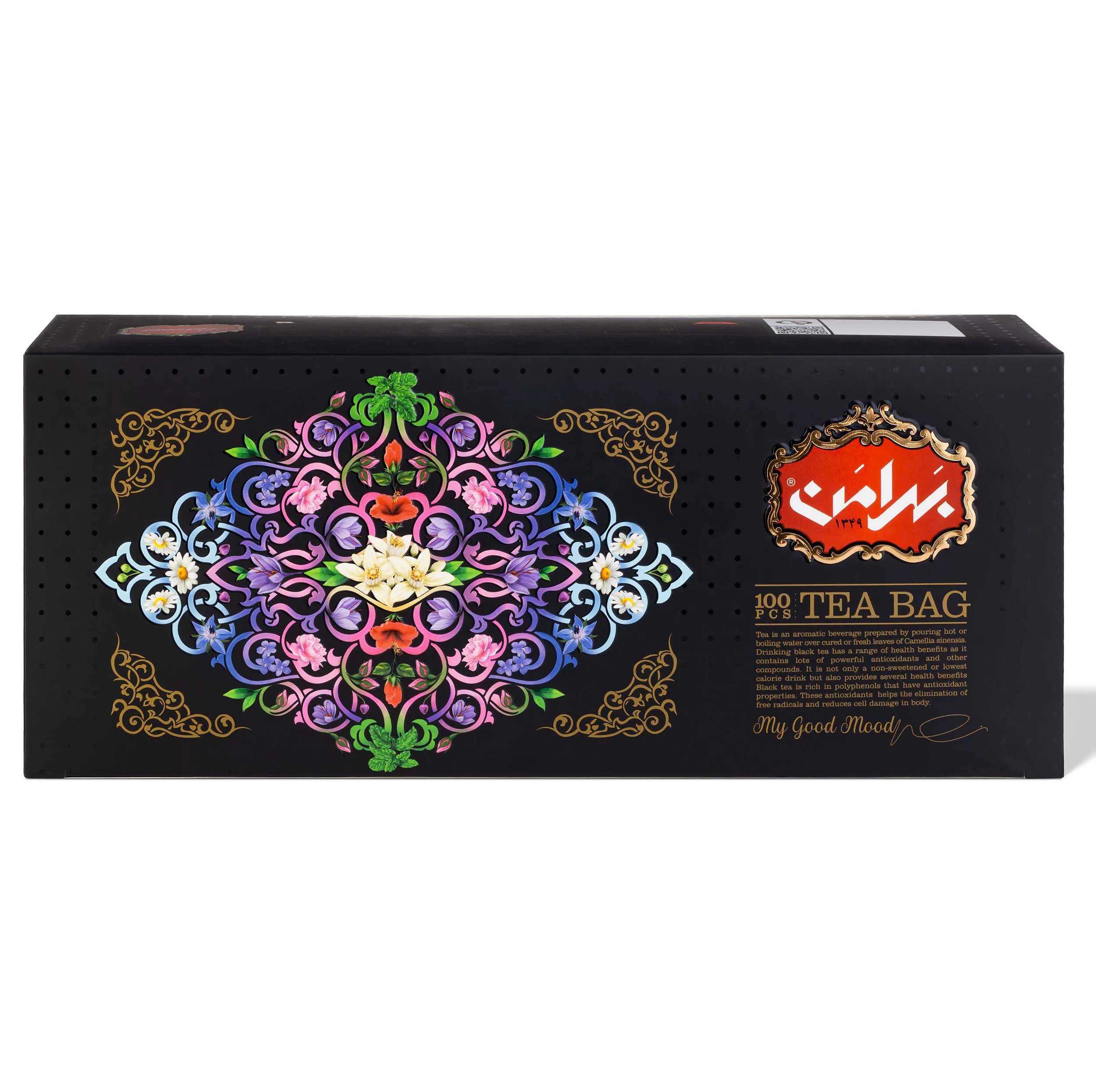 چای کیسه ای سیاه زنجبیل بهرامن بسته 100 عددی