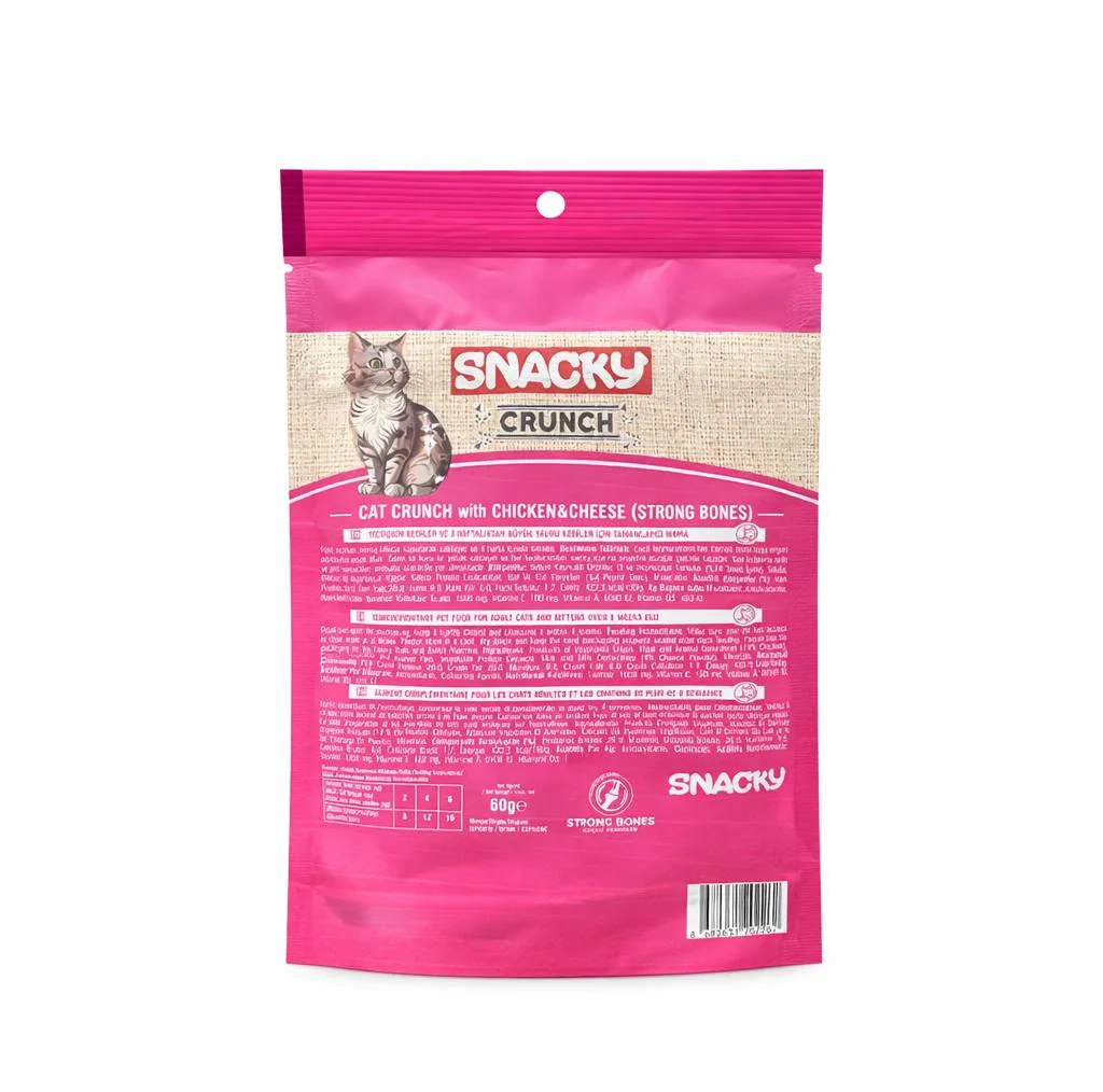 تشویقی گربه اسنکی مدل Crunch طعم مرغ و ماهی وزن 240 گرم مجموعه 4 عددی