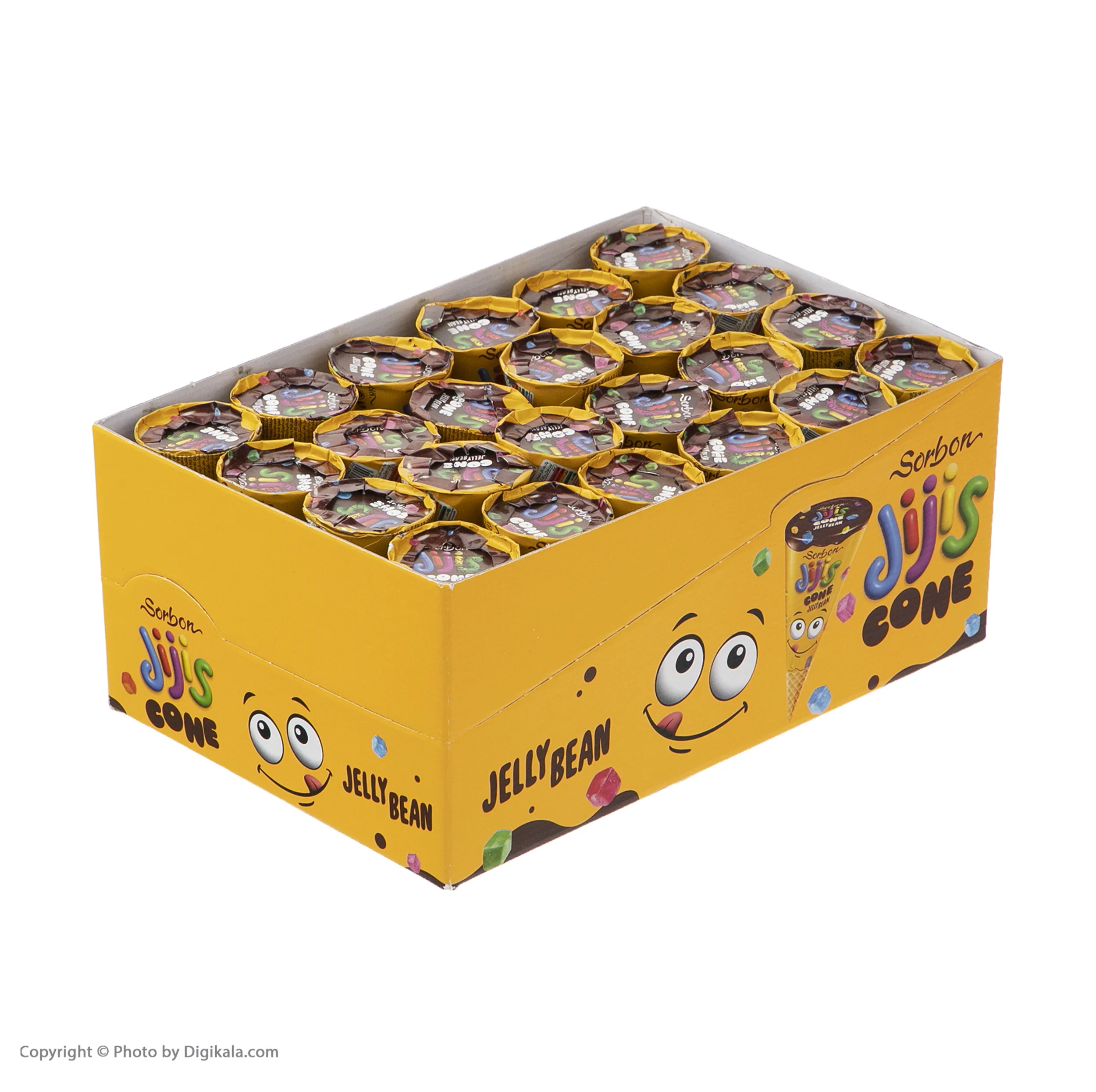 شکلات جیجیس نان مخروطی سوربن - 25 گرم بسته 24 عددی