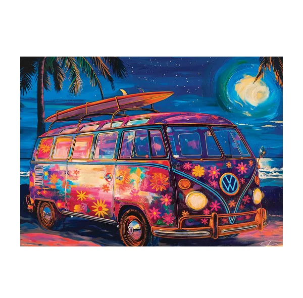 پازل 1000 تکه یوروگرافیکس پازلز مدل VW Beach Fun كد 5950 مناسب نوجوان و بزرگسال