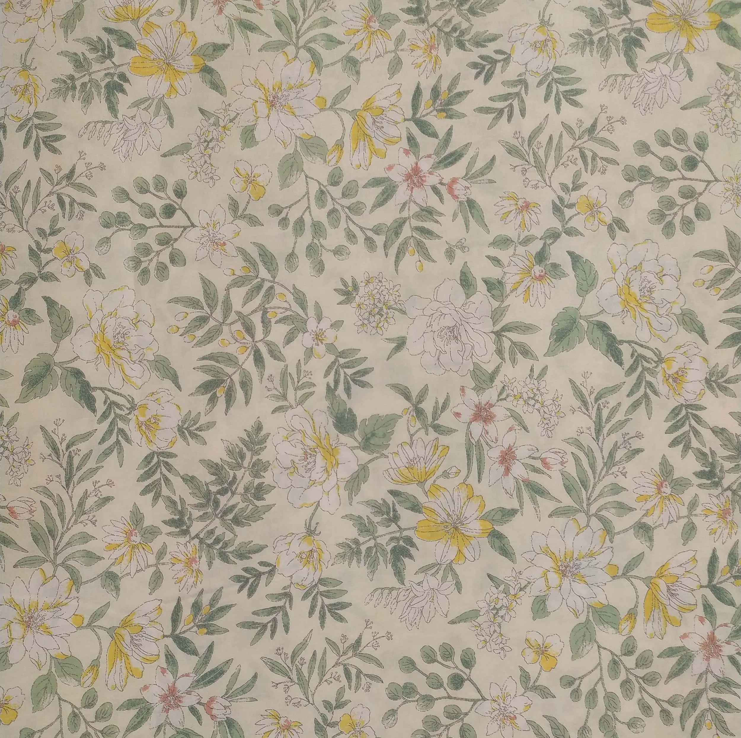 ملحفه کتان نخ پانیذ پود مدل ترنم کد P121-1 دو نفره سایز 200x180 سانتی‌متر