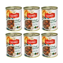 کنسرو خورشت قورمه سبزی با سویا شهدین – 370 گرم بسته 6 عددی