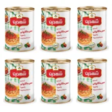 کنسرو سس ماکارونی با سویا شهدین - 370 گرم بسته 6 عددی