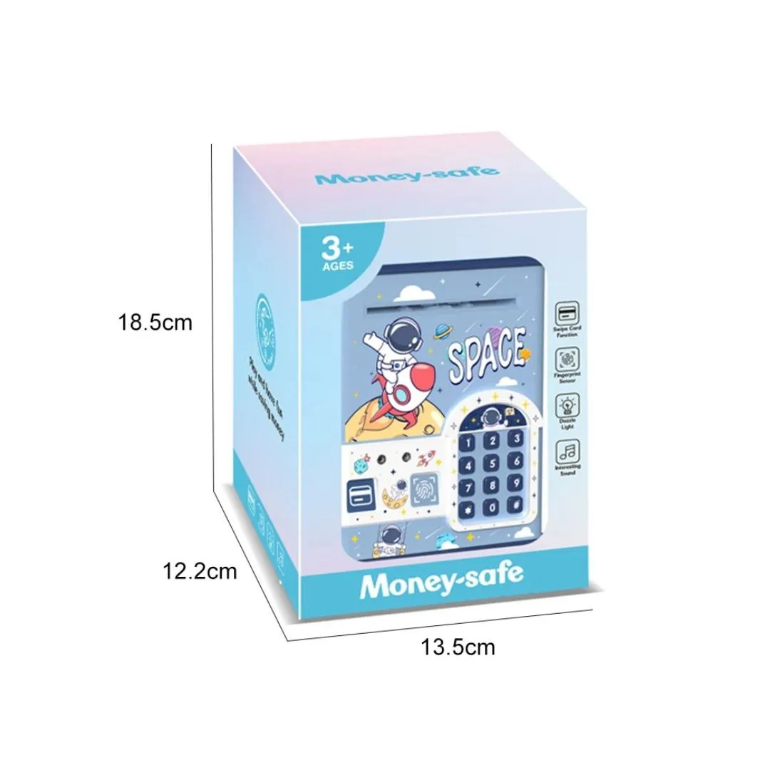 اسباب بازی مدل قلک رمز دار گاوصندوقی طرح فضا نورد اثر انگشتی کد SAFE.BOX-TRB