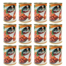 کنسرو لوبیا چیتی با سس گوجه فرنگی شیفته – 370 گرم بسته 12 عددی