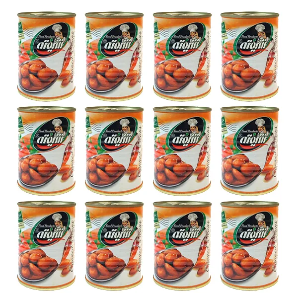 کنسرو لوبیا چیتی با سس گوجه فرنگی شیفته - 370 گرم بسته 12 عددی