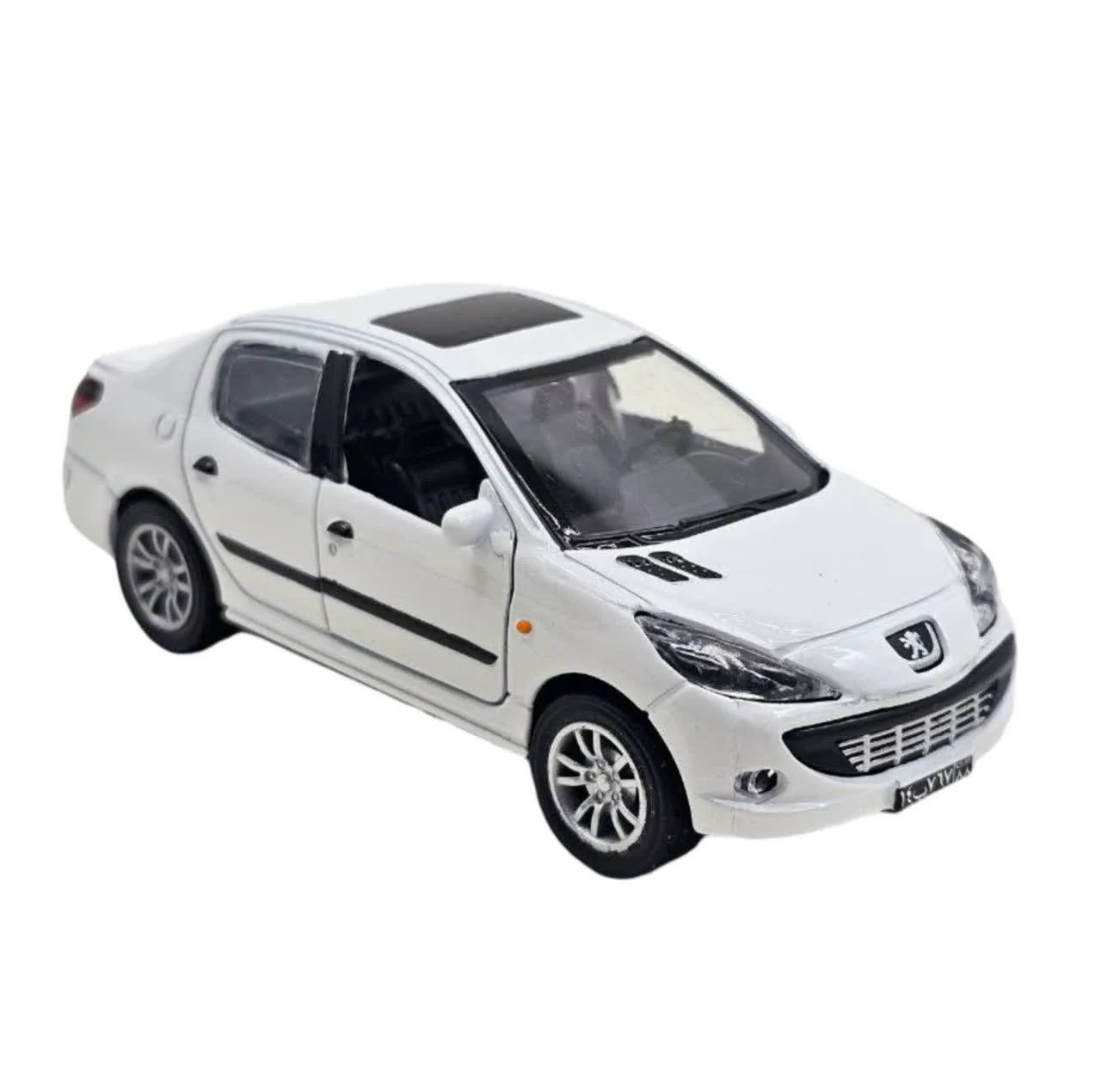 ماشین بازی ناب سل مدل پژو 207 فلزی موزیکال چراغدار عقب کش کد Peugeot 207 metallic musical with pull-back lights