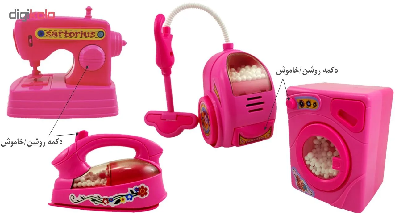اسباب بازی لوازم خانگی کودک درج تویز مدل Funny Wiring بسته 4 عددی