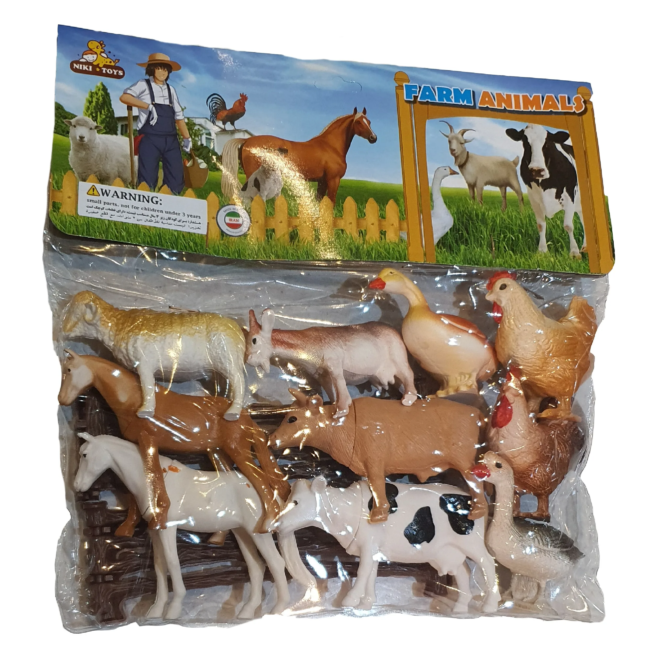 فیگور نیکی تویز طرح حیوانات اهلی مدل FARM ANIMALS بسته 14 عددی