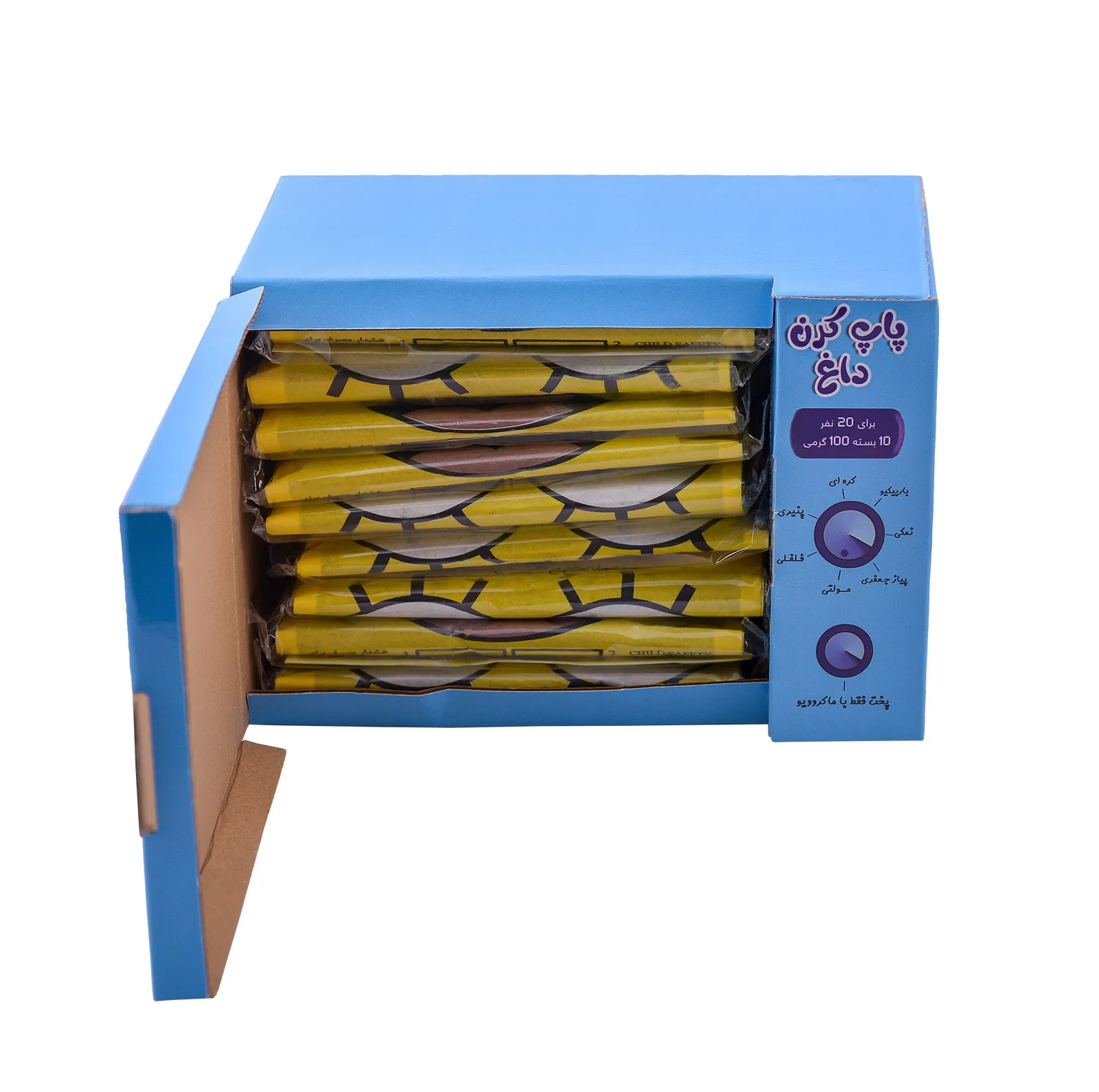 پاپ کورن نیمه آماده مولتی طعم ماکروپف - 1000 گرم مجموعه 10 عددی