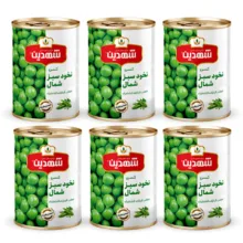 کنسرو نخود سبز شهدین – 370 گرم بسته 6 عددی
