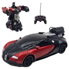 ماشین بازی کنترلی ناب سل مدل بوگاتی شارژی تبدیل شونده دودزا چراغدار Bugatti rechargeable remote control game machine with smoke and lights