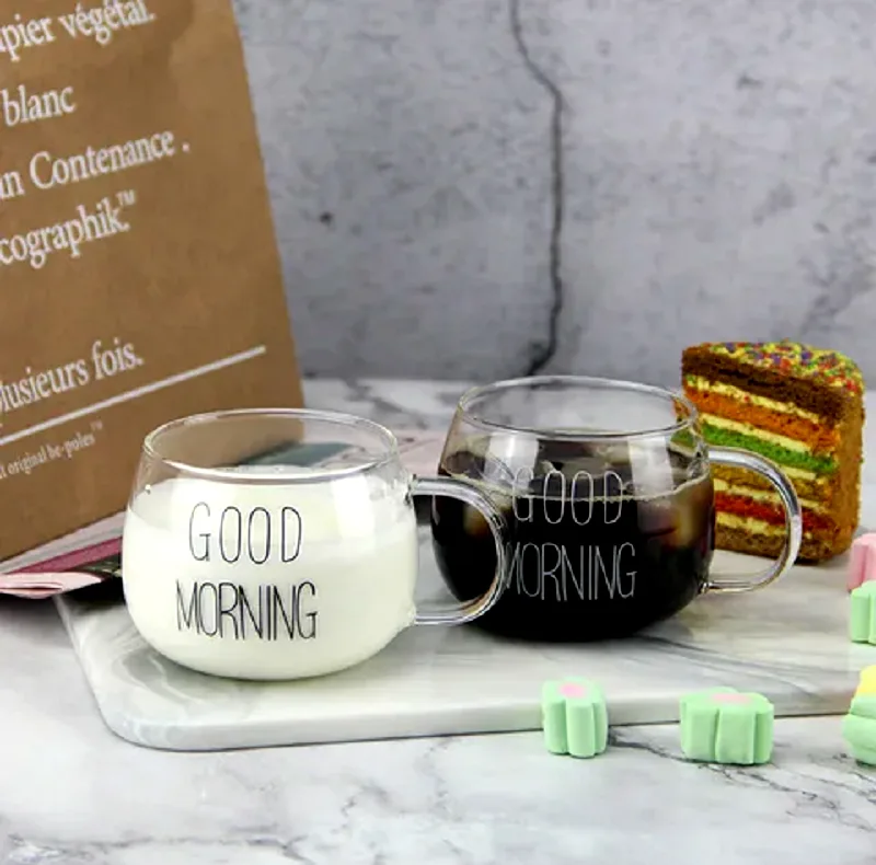 لیوان مدل GOOD MORNING به همراه زیر لیوانی