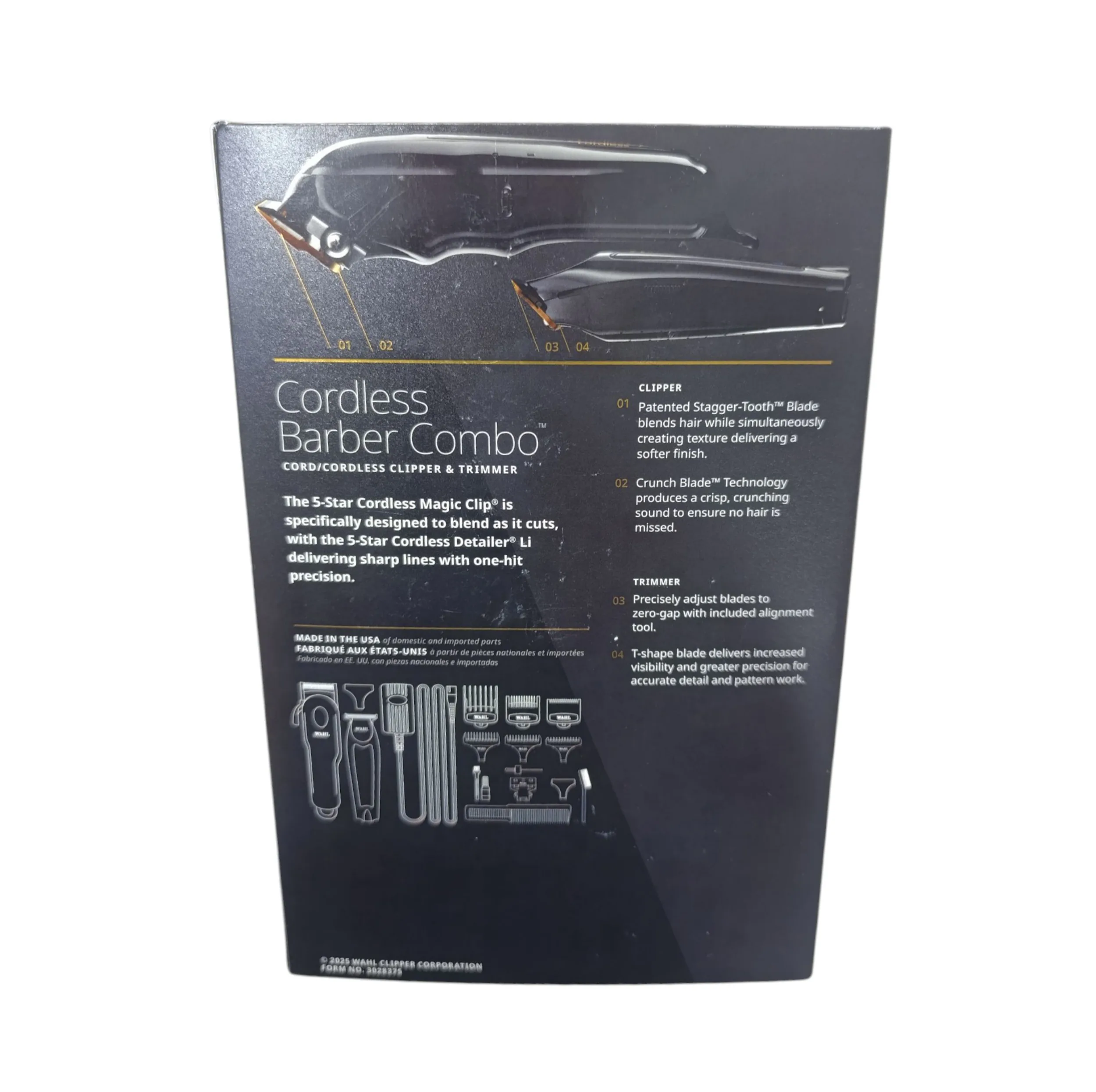 ماشین اصلاح موی سر و صورت شارژی وال پروفشنال مدل cordless magic clip u.s.a