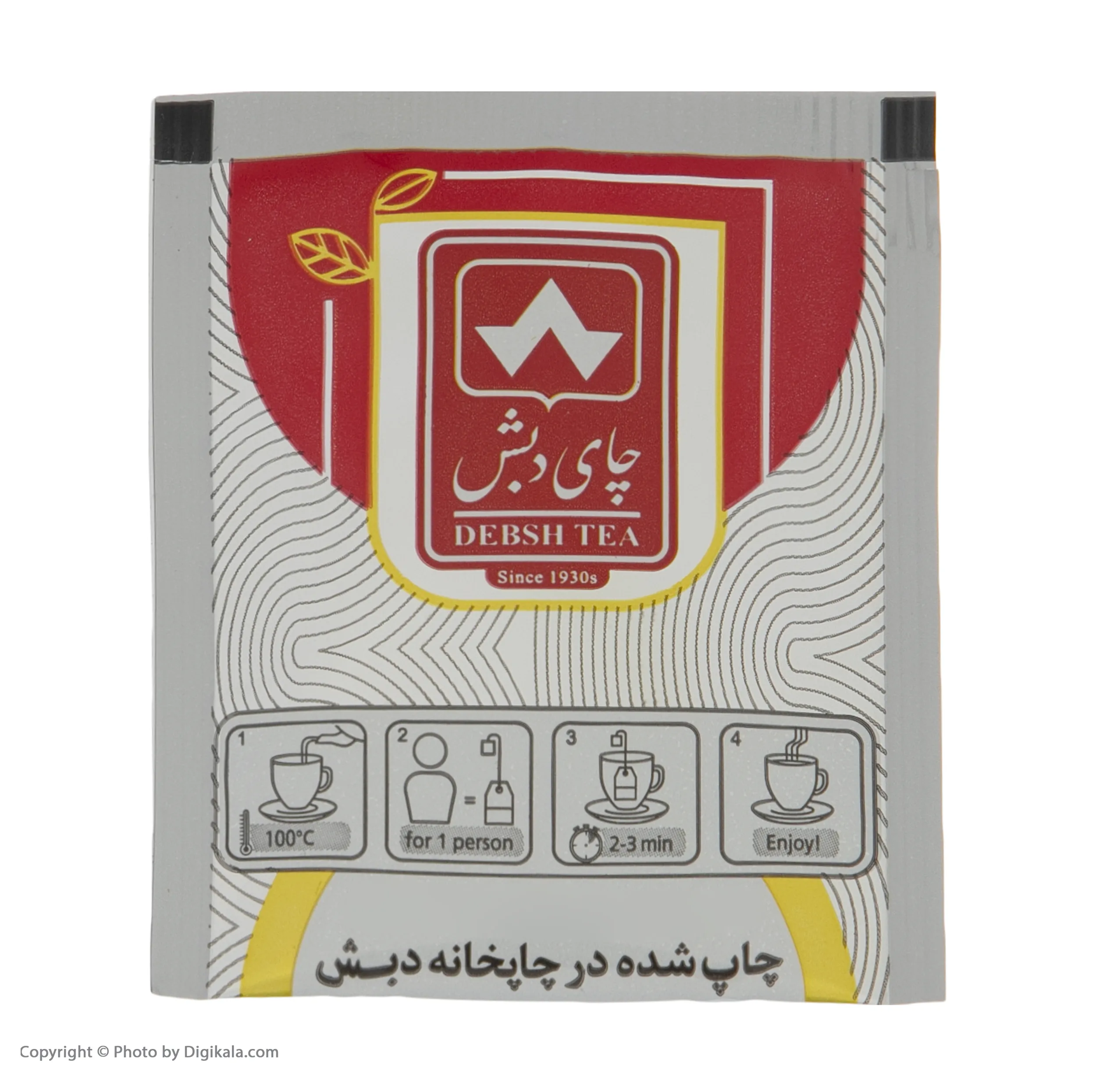 چای کیسه ای ساده خانواده چای دبش بسته 100 عددی