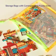 پازل 35 تکه میدیر مدل مرحلهای طرح شهر شلوغ مناسب 3 سال