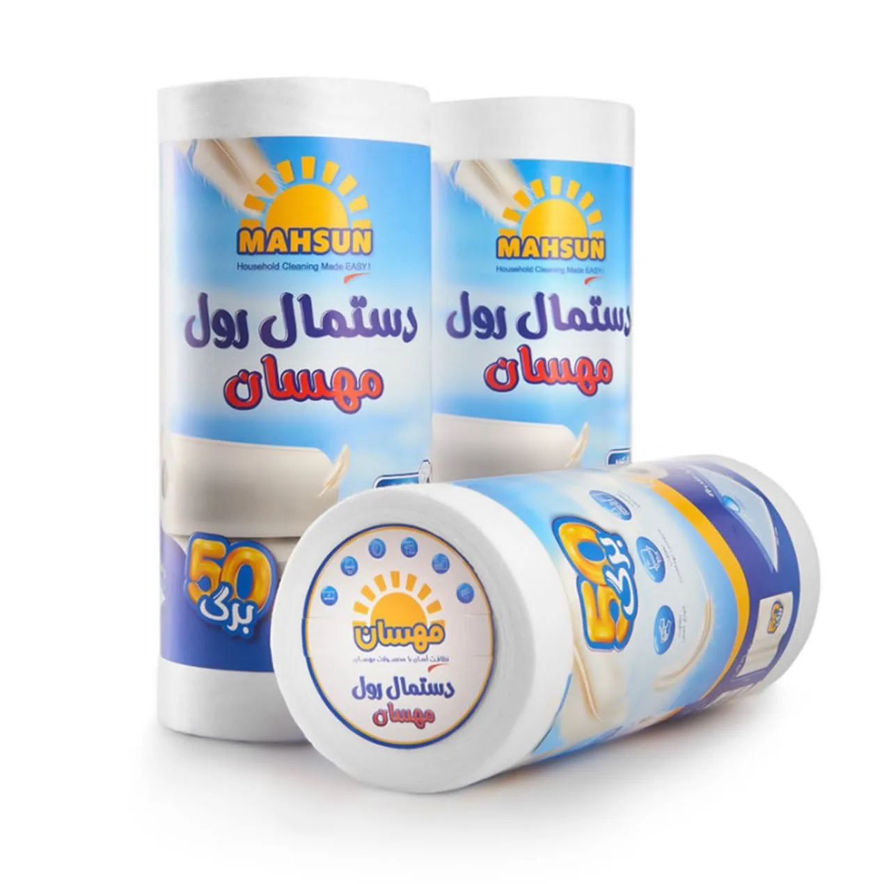 دستمال نظافت مهسان کد 20240 بسته 50 عددی