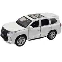 ماکت ماشین ناب سل مدل لکسوس فلزی چراغدار موزیکال عقب کش کد LEXUS LX570 SCALE1:28 به همراه استند