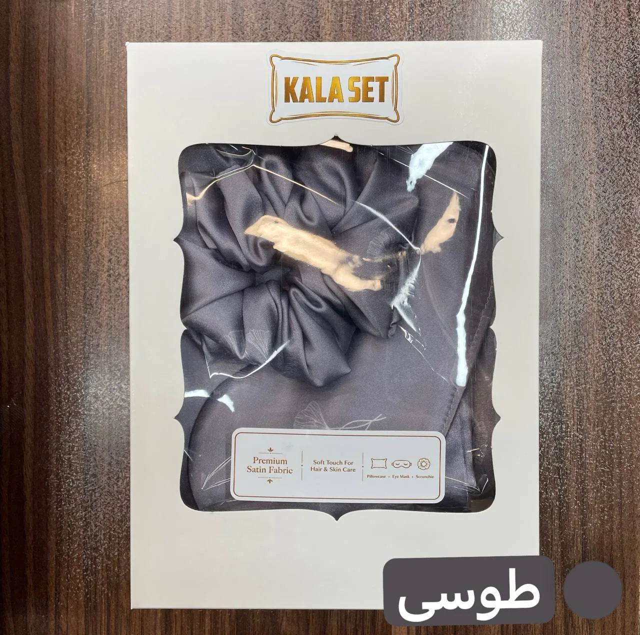 روبالشی مدل ساتن ابریشم سایز 50*70 سانتی متر به همراه چشم بند و کش مو