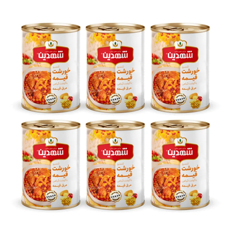 کنسرو خورشت قیمه و سیب زمینی با سویا شهدین - 370 گرم بسته 6 عددی