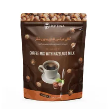 کافی میکس با پودر شیر فندق بدون شکر و شیرین شده استویا پپتینا بسته 20 عددی