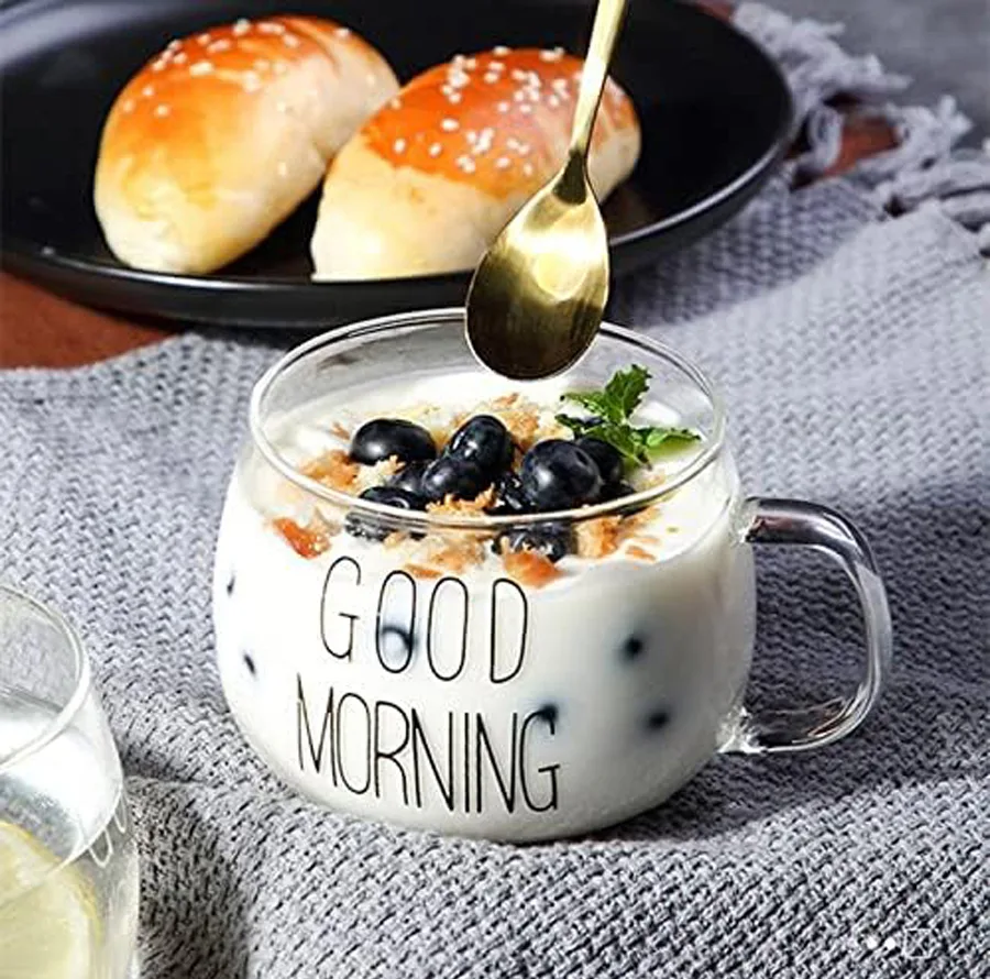 لیوان مدل GOOD MORNING به همراه زیر لیوانی