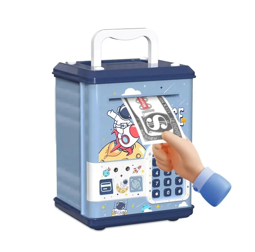 اسباب بازی مدل قلک رمز دار گاوصندوقی طرح فضا نورد اثر انگشتی کد SAFE.BOX-TRB