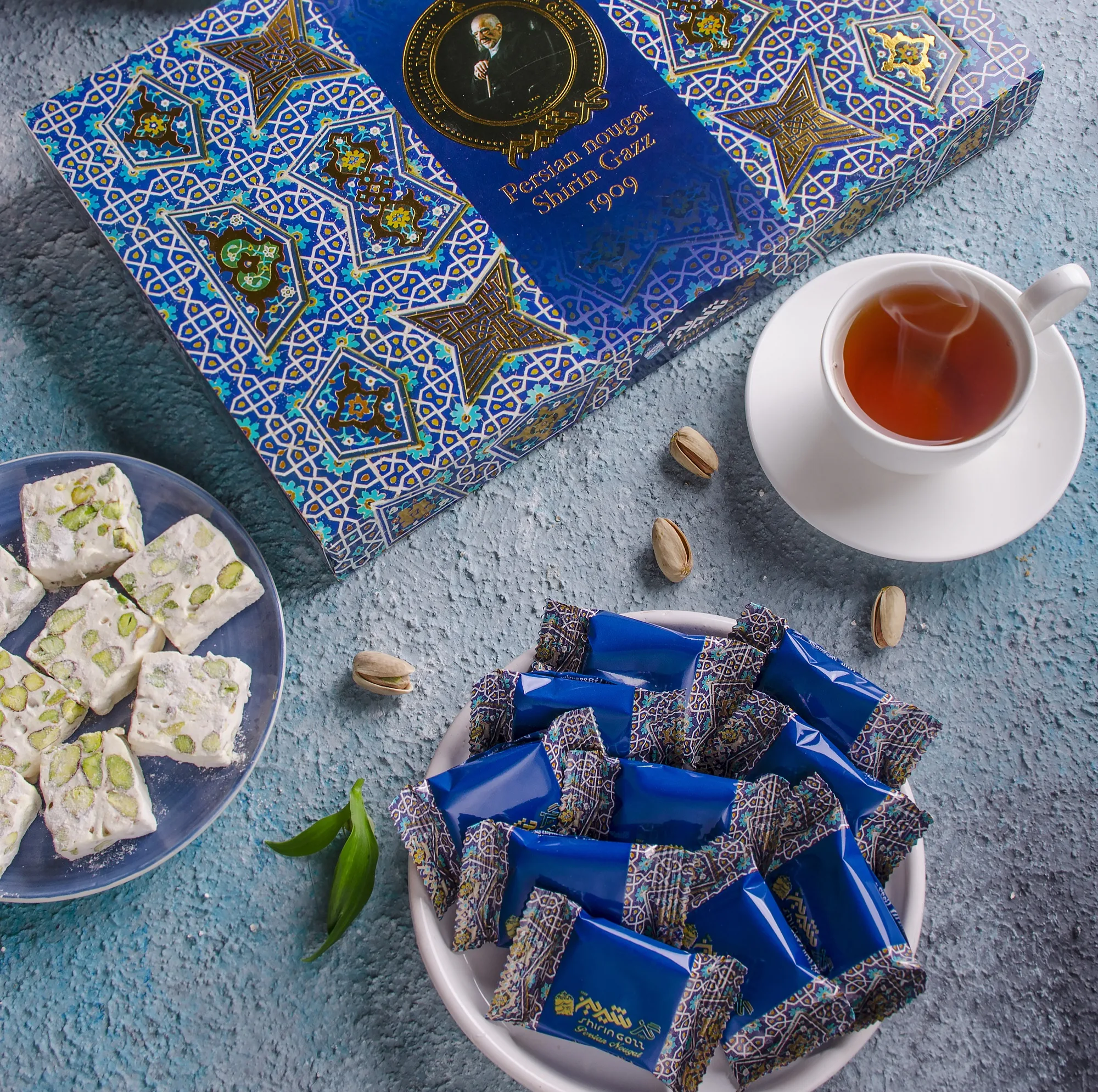 گز لقمه ای 35 درصد پسته گز شیرین - 400 گرم