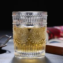 لیوان دلی گلس مدل برجسته طرحدار مجموعه ۶ عددی