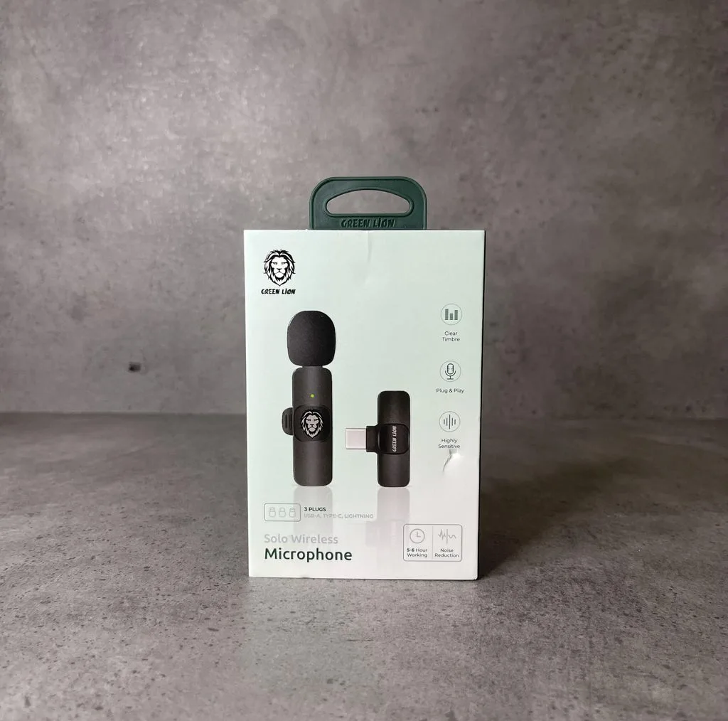 میکروفن بی سیم گرین لاین مدل GNSOLOWMICBK با درگاه اتصال USB-C